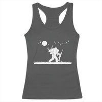 Sasquatch Hunter With Rifle Racerback Tank Top Funny Bigfoot Outdoor Design - Wonder Print Shop