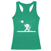 Sasquatch Hunter With Rifle Racerback Tank Top Funny Bigfoot Outdoor Design - Wonder Print Shop