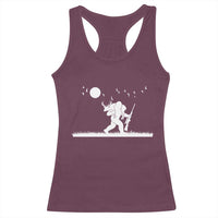 Sasquatch Hunter With Rifle Racerback Tank Top Funny Bigfoot Outdoor Design - Wonder Print Shop