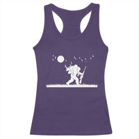 Sasquatch Hunter With Rifle Racerback Tank Top Funny Bigfoot Outdoor Design - Wonder Print Shop