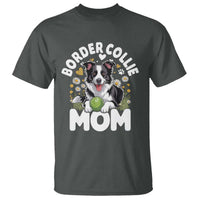 Cute Border Collie Mom T Shirt Flower Floral Dog Lover Gift