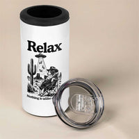 Funny Border Collie UFO Sheep Farmer 4 in 1 Can Cooler Tumbler Relax Nothing Is Under Control Alien Dog Lover Gift