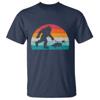 Funny Bigfoot Walking Border Collie Dog T Shirt Vintage Dog Lover Gift