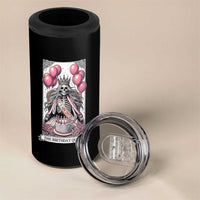 Funny 25th Birthday Queen Tarot Card 4 in 1 Can Cooler Tumbler Gothic Skeleton Dark Humor Gift