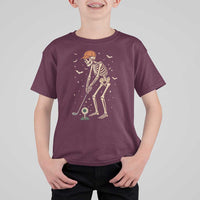 Halloween Skeleton Golfer T Shirt For Kid Funny Golf Lover Gift - Wonder Print Shop