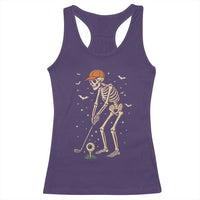 Halloween Skeleton Golfer Racerback Tank Top Funny Golf Lover Gift - Wonder Print Shop