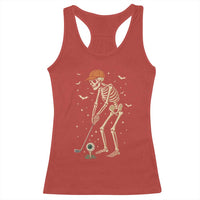 Halloween Skeleton Golfer Racerback Tank Top Funny Golf Lover Gift - Wonder Print Shop