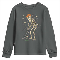 Halloween Skeleton Golfer Youth Sweatshirt Funny Golf Lover Gift - Wonder Print Shop