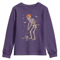 Halloween Skeleton Golfer Youth Sweatshirt Funny Golf Lover Gift - Wonder Print Shop