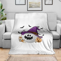 Halloween Golfer Gift Throw Blanket Creepy Golf Ball With Witch Hat - Wonder Print Shop