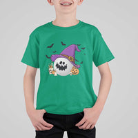Halloween Golfer Gift T Shirt For Kid Creepy Golf Ball With Witch Hat - Wonder Print Shop