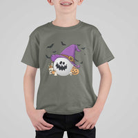 Halloween Golfer Gift T Shirt For Kid Creepy Golf Ball With Witch Hat - Wonder Print Shop