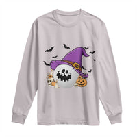 Halloween Golfer Gift Long Sleeve Shirt Creepy Golf Ball With Witch Hat - Wonder Print Shop