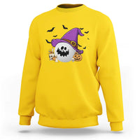 Halloween Golfer Gift Sweatshirt Creepy Golf Ball With Witch Hat - Wonder Print Shop