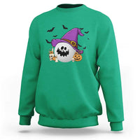 Halloween Golfer Gift Sweatshirt Creepy Golf Ball With Witch Hat - Wonder Print Shop