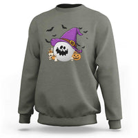 Halloween Golfer Gift Sweatshirt Creepy Golf Ball With Witch Hat - Wonder Print Shop