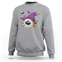 Halloween Golfer Gift Sweatshirt Creepy Golf Ball With Witch Hat - Wonder Print Shop