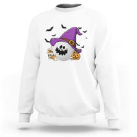 Halloween Golfer Gift Sweatshirt Creepy Golf Ball With Witch Hat - Wonder Print Shop