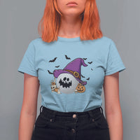 Halloween Golfer Gift T Shirt For Women Creepy Golf Ball With Witch Hat - Wonder Print Shop