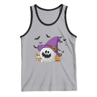 Halloween Golfer Gift Tank Top Creepy Golf Ball With Witch Hat - Wonder Print Shop