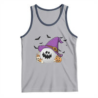 Halloween Golfer Gift Tank Top Creepy Golf Ball With Witch Hat - Wonder Print Shop