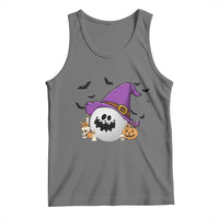 Halloween Golfer Gift Tank Top Creepy Golf Ball With Witch Hat - Wonder Print Shop