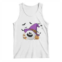 Halloween Golfer Gift Tank Top Creepy Golf Ball With Witch Hat - Wonder Print Shop