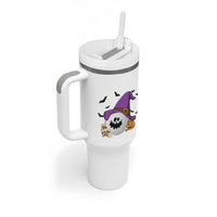 Halloween Golfer Gift Tumbler With Handle Creepy Golf Ball With Witch Hat