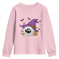 Halloween Golfer Gift Youth Sweatshirt Creepy Golf Ball With Witch Hat - Wonder Print Shop