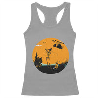 Funny Skeleton Golf Player Racerback Tank Top Halloween Gift - Wonder Print Shop
