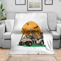 Funny Halloween Gift Throw Blanket Skeleton Driving Golf Cart - Wonder Print Shop