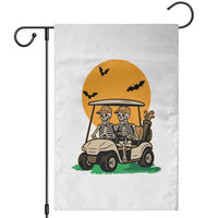 Funny Halloween Gift Garden Flag Skeleton Driving Golf Cart - Wonder Print Shop