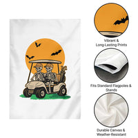 Funny Halloween Gift Garden Flag Skeleton Driving Golf Cart - Wonder Print Shop
