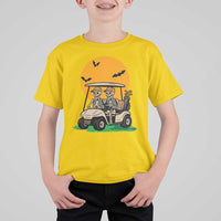 Funny Halloween Gift T Shirt For Kid Skeleton Driving Golf Cart - Wonder Print Shop