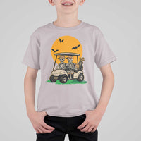 Funny Halloween Gift T Shirt For Kid Skeleton Driving Golf Cart - Wonder Print Shop