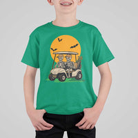 Funny Halloween Gift T Shirt For Kid Skeleton Driving Golf Cart - Wonder Print Shop