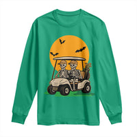 Funny Halloween Gift Long Sleeve Shirt Skeleton Driving Golf Cart - Wonder Print Shop