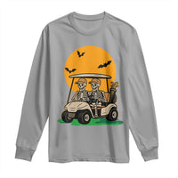 Funny Halloween Gift Long Sleeve Shirt Skeleton Driving Golf Cart - Wonder Print Shop