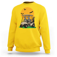 Funny Halloween Gift Sweatshirt Skeleton Driving Golf Cart - Wonder Print Shop