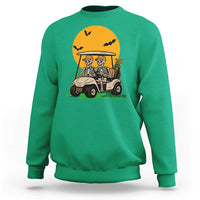 Funny Halloween Gift Sweatshirt Skeleton Driving Golf Cart - Wonder Print Shop