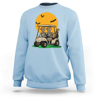 Funny Halloween Gift Sweatshirt Skeleton Driving Golf Cart - Wonder Print Shop