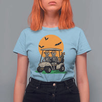 Funny Halloween Gift T Shirt For Women Skeleton Driving Golf Cart - Wonder Print Shop