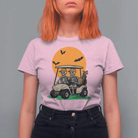 Funny Halloween Gift T Shirt For Women Skeleton Driving Golf Cart - Wonder Print Shop