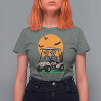Funny Halloween Gift T Shirt For Women Skeleton Driving Golf Cart - Wonder Print Shop