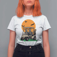 Funny Halloween Gift T Shirt For Women Skeleton Driving Golf Cart - Wonder Print Shop