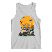 Funny Halloween Gift Tank Top Skeleton Driving Golf Cart - Wonder Print Shop