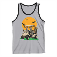 Funny Halloween Gift Tank Top Skeleton Driving Golf Cart - Wonder Print Shop