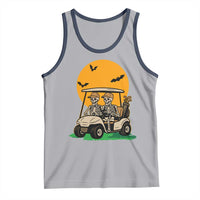 Funny Halloween Gift Tank Top Skeleton Driving Golf Cart - Wonder Print Shop