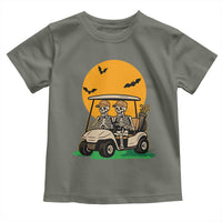 Funny Halloween Gift Toddler T Shirt Skeleton Driving Golf Cart - Wonder Print Shop