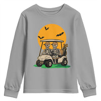 Funny Halloween Gift Youth Sweatshirt Skeleton Driving Golf Cart - Wonder Print Shop